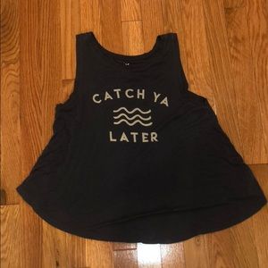 American Eagle slogan open back tank